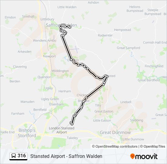 316 bus Line Map