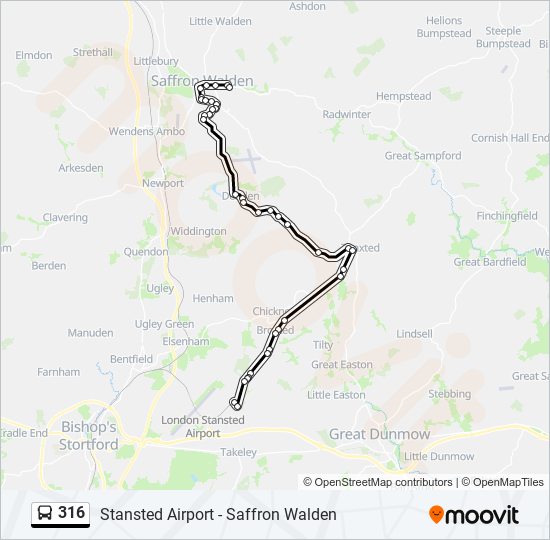 316 bus Line Map