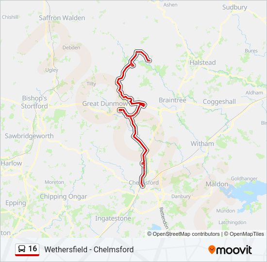 16 Bus Line Map