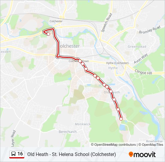 16 Bus Line Map