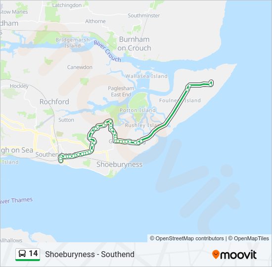 14 Bus Line Map