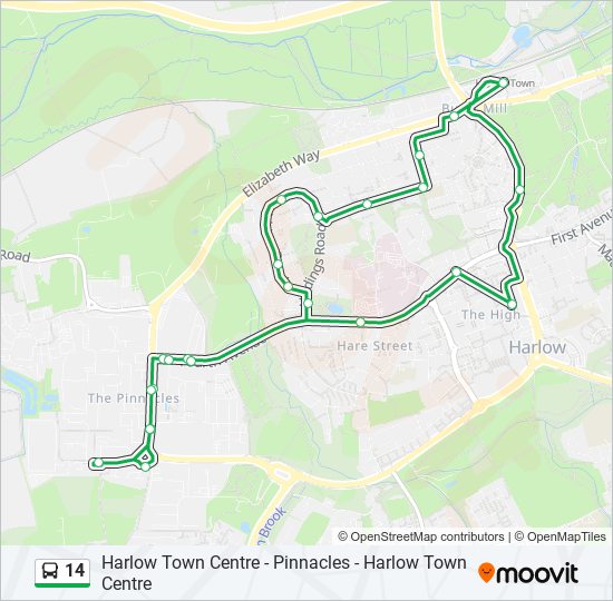 14 Bus Line Map