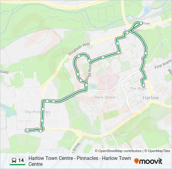14 Bus Line Map