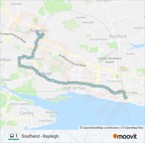 1 Route: Schedules, Stops & Maps - Southend-On-Sea (Updated)