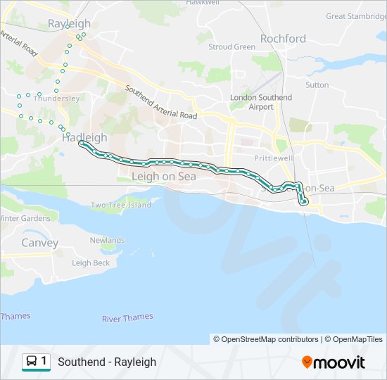 1 Route: Schedules, Stops & Maps - Southend-On-Sea (Updated)