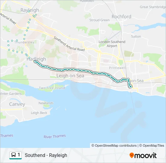 1 Bus Line Map