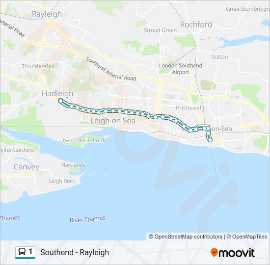 1 Bus Line Map