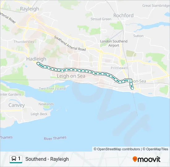 1 Bus Line Map