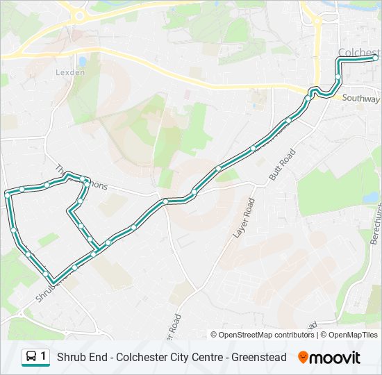 1 bus Line Map