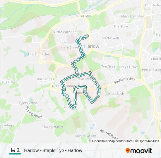 2 Bus Line Map