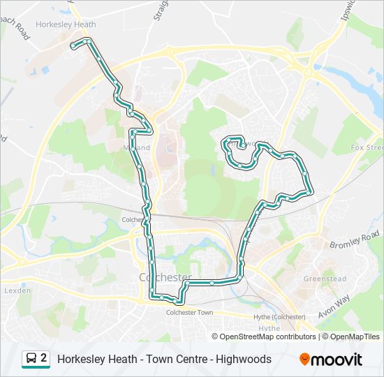 2 Route: Schedules, Stops & Maps - Great Horkesley (Updated)