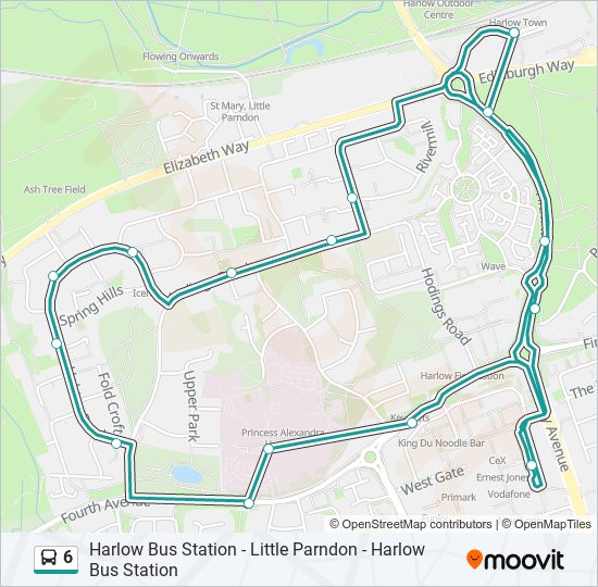 6 Route: Schedules, Stops & Maps - Harlow (Updated)