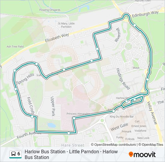6 Bus Line Map