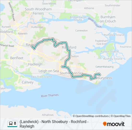 8 Bus Line Map