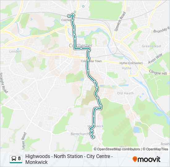 8 bus Line Map