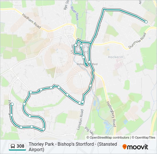 308 Bus Line Map