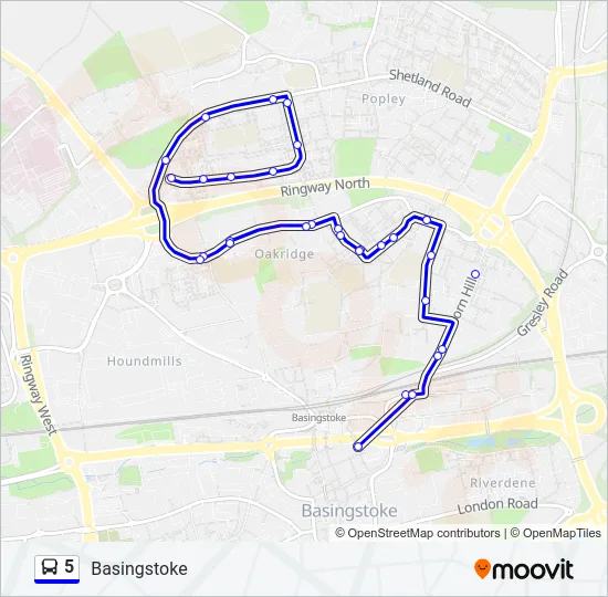 5 Bus Line Map