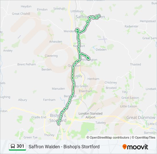 301 Bus Line Map