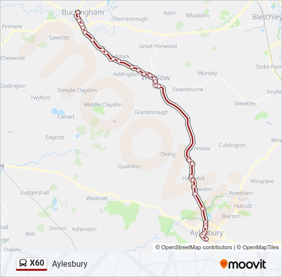 X60 Bus Line Map