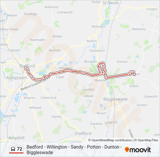 72 Bus Line Map