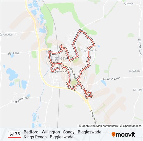73 Bus Line Map
