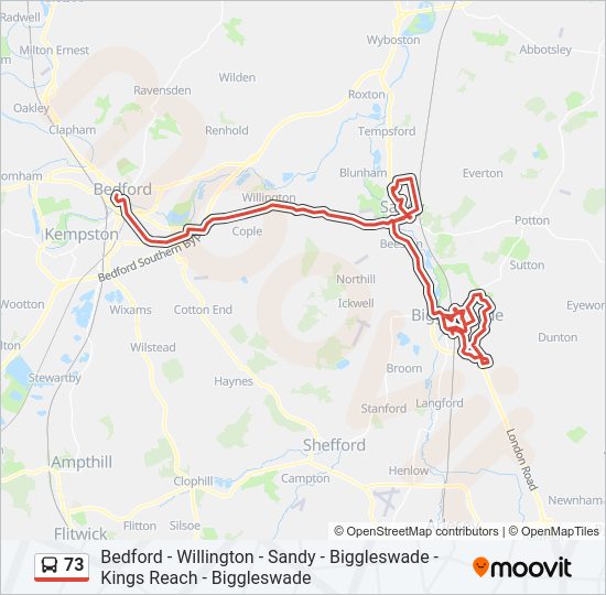 73 Route: Schedules, Stops & Maps - Biggleswade (Updated)