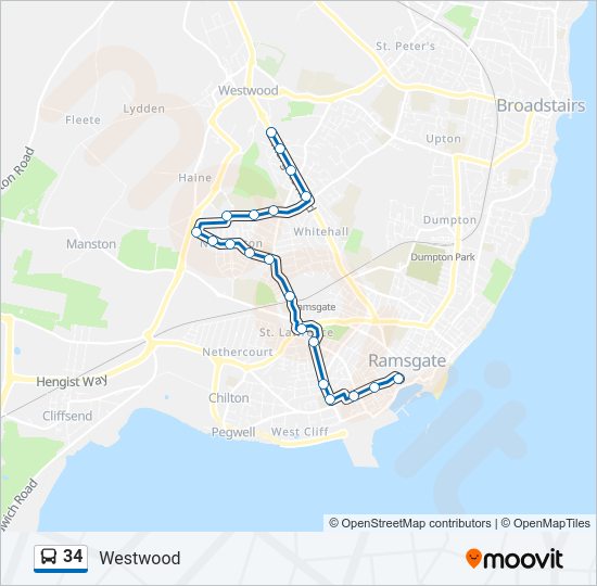 34 Bus Line Map