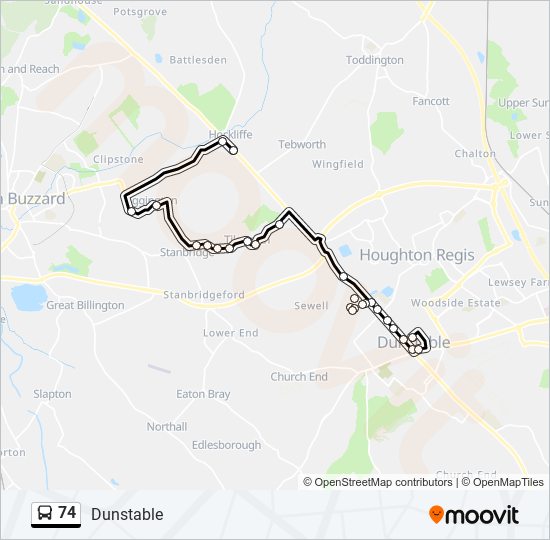 74 Bus Line Map