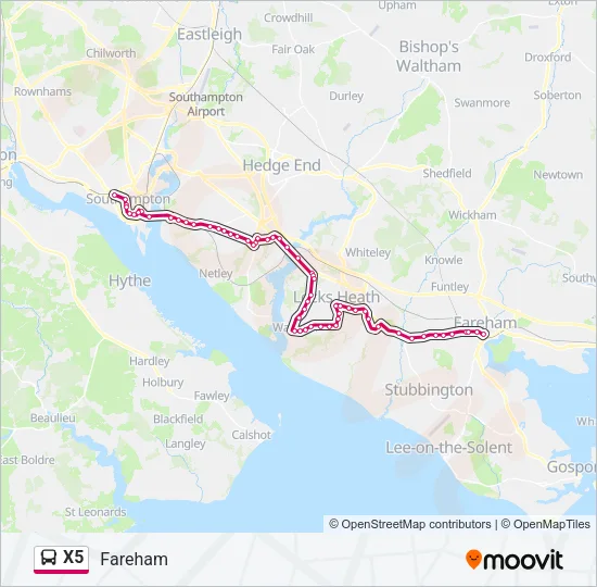 X5 Bus Line Map