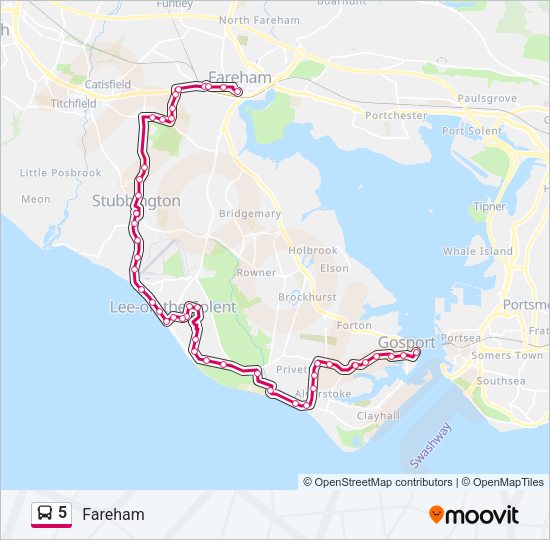 5 Route: Schedules, Stops & Maps - Fareham (Updated)