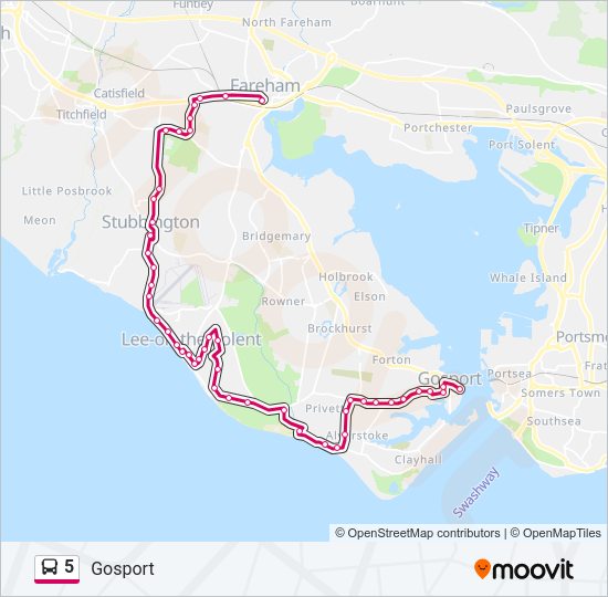 5 Bus Line Map