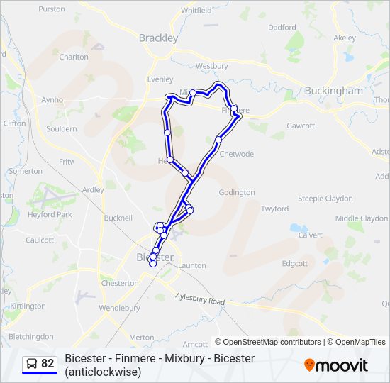 82 Bus Line Map