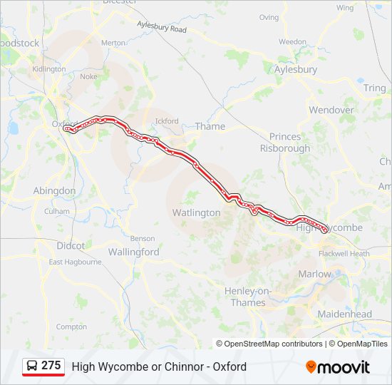 275 bus Line Map