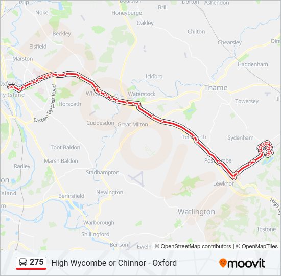 275 bus Line Map