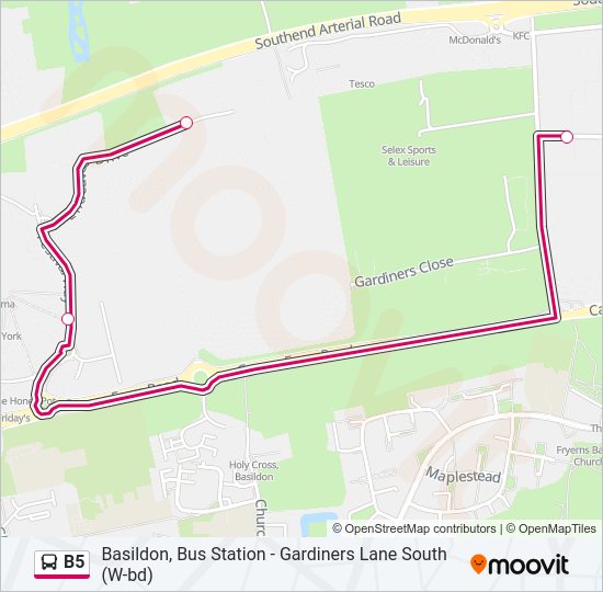 b5 Route: Schedules, Stops & Maps - Basildon (Updated)