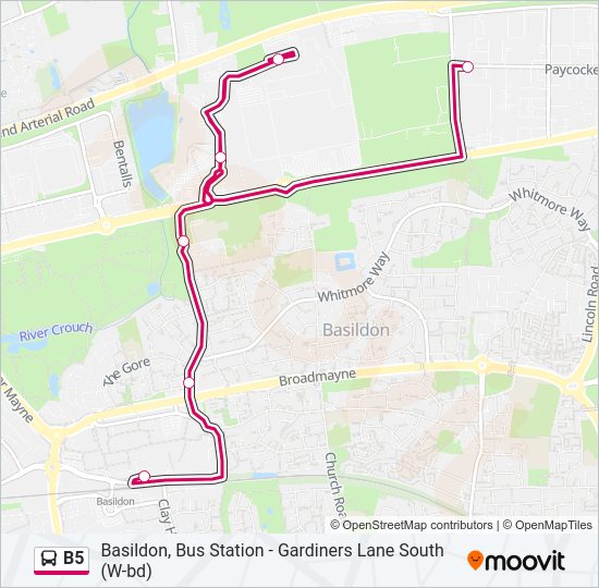 B5 bus Line Map