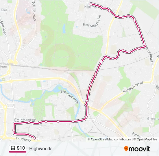 S10 Bus Line Map