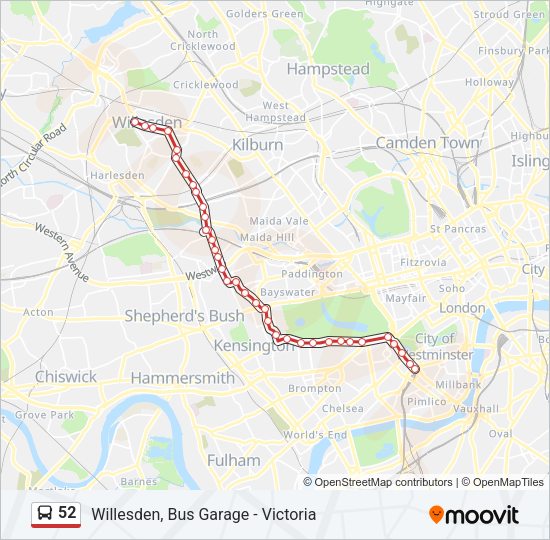 52 Bus Line Map