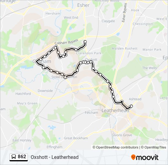 862 bus Line Map