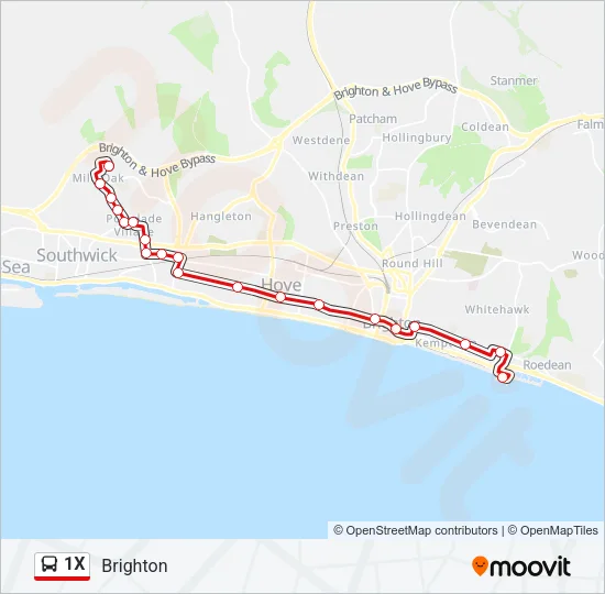 1X Bus Line Map
