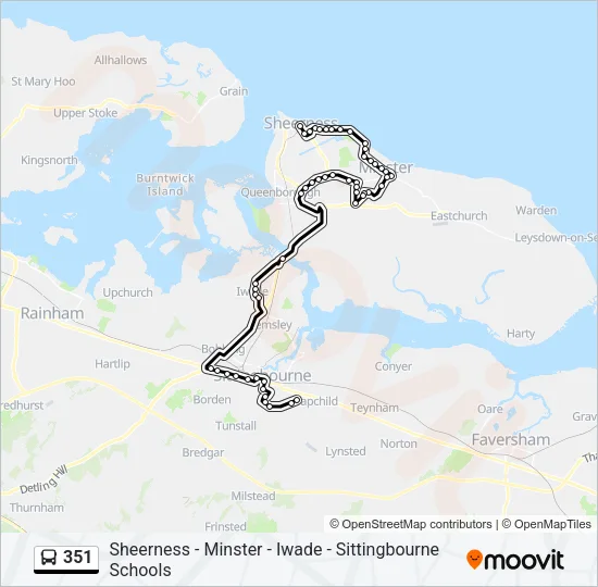 351 Bus Line Map
