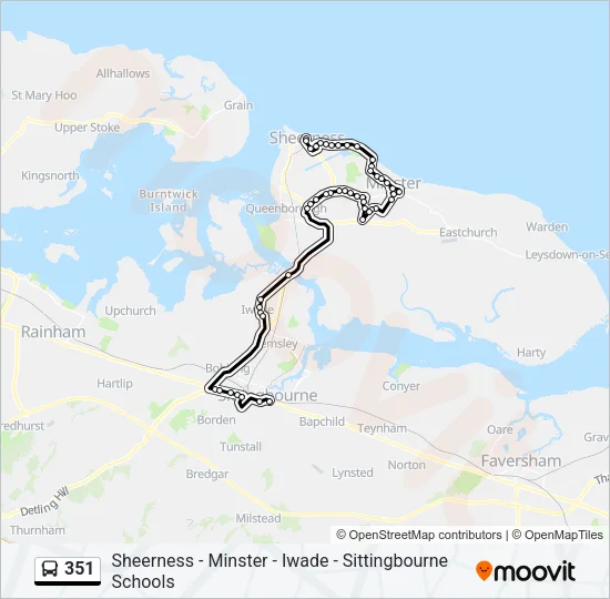 351 Bus Line Map