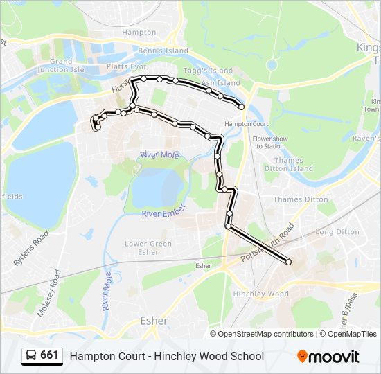 661 Bus Line Map