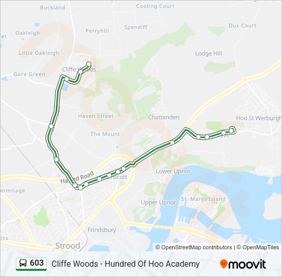 603 Bus Line Map