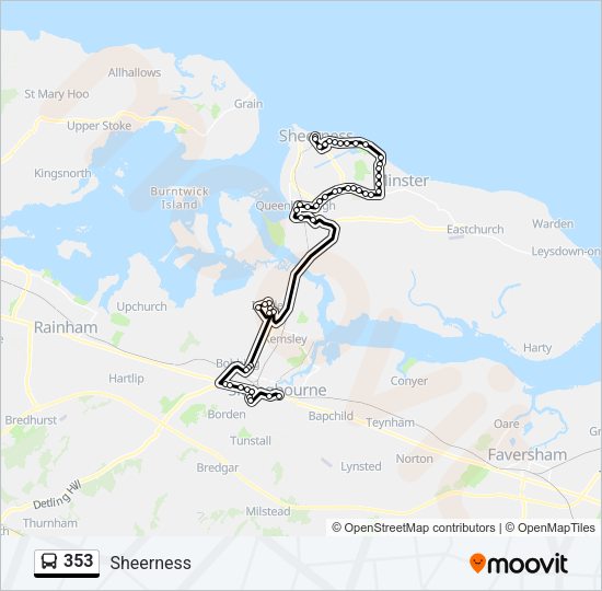 353 Route: Schedules, Stops & Maps - Sheerness (Updated)