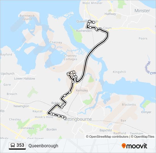 353 Bus Line Map