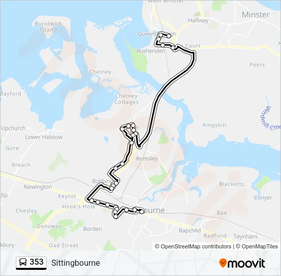 353 Bus Line Map