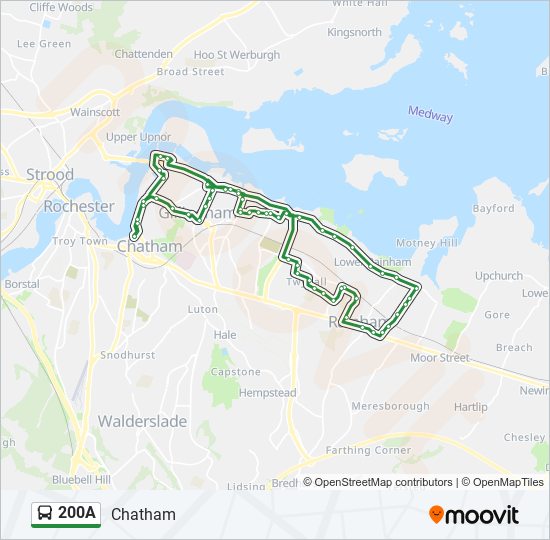 200A Bus Line Map