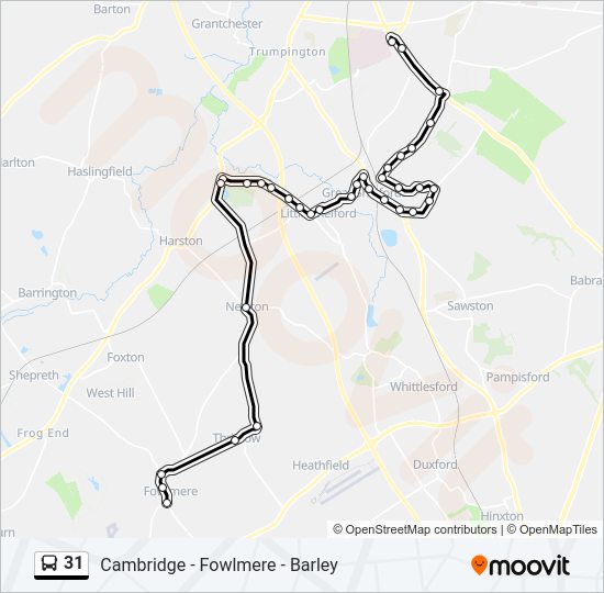 31 Route: Schedules, Stops & Maps - Fowlmere (Updated)