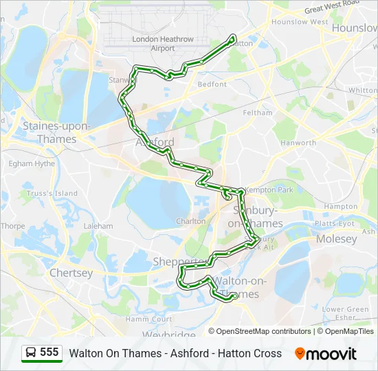555 Bus Line Map